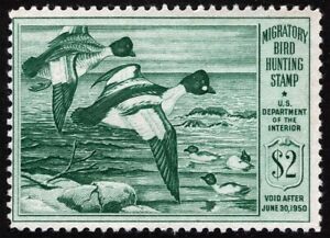 US Sc RW24 Emerald $2.00 1957 NH OG M/S Signature on Reverse Duck Hunting Permit
