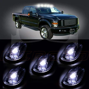 5pcs White LED Cab Roof Marker Running Light Lamps Smoked Lens For 2012-2016 RAM - Foto 1 di 12