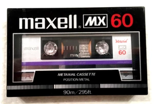 Maxell MX 60 Vintage Audio Cassette Cinta en Blanco Sellado Hecho en Japón Tipo IV - Imagen 1 de 2