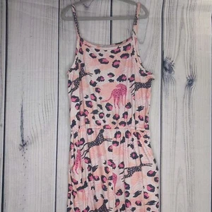 Oopsie Daisy Size 12 Girls Pink Leopard Cheetah Tank Top Long Pant Jumper - Picture 1 of 7