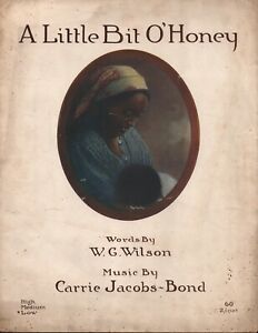 A Little Bit O'Honey - 1917 - Black Americana - Mother/Child - Sheet Music