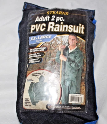 Stearns Adult TOP Piece Only PVC Rainsuit 2XL Royal Green - Image 1 of 4