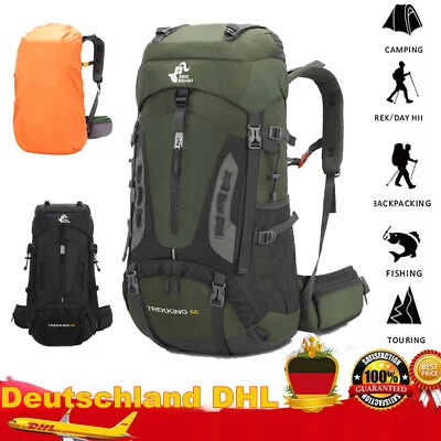 60L Rucksack Wanderrucksack Wasserdicht Outdoor Camping Trekking Reiserucksack - Bild 1 von 4