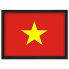 Viet Nam National Flag World Flags Country Poster Framed Art Picture Print A4