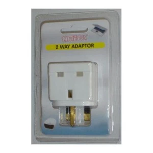 Omega 21110CS 2-Way Fused 10 Amp Adaptor In Clamshell Packaging White - New - Picture 1 of 1
