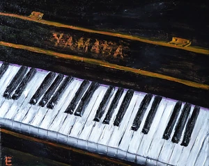 Original Painting Piano Oil Painting Synthesizer Music Instruments 16 x 20 in - Picture 1 of 10