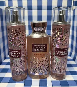 Set of 3. Bath & Body Works A THOUSAND WISHES Fine Fragrance Mist & Body Wash - Picture 1 of 2