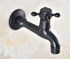 Oil Rubbed Bronze Cross handle Mop Pool Sink Tap Single Cold Laundry Faucet - Picture 1 of 9