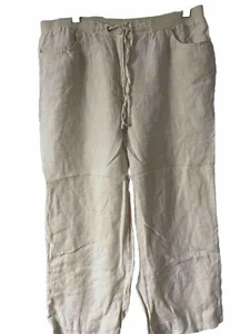 Jm Collection Petite 14p Women’s Beige Elastic Pants Elastic Waist - Picture 1 of 13