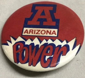 Vintage Arizona Power Button Pin 1987 Athletic Supporters American Gag Bag - Picture 1 of 2