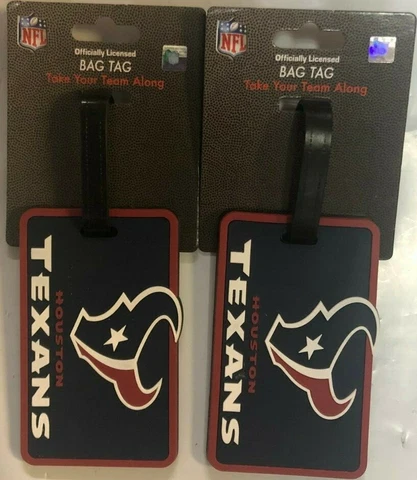 Houston Texans Travel Bag Tag Luggage ID Tag NFL -  SET OF 2 Cover