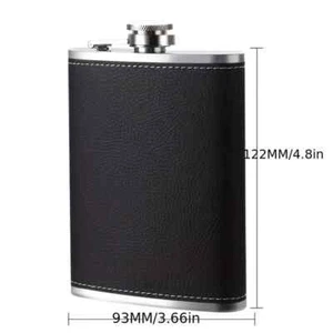 Hip Flask Gift Set Mens Christmas Fathers Stainless Steel Leather Drinking - Imagen 1 de 4