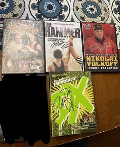 Signed Wrestling DVD Lot of 4 WWE WWF - Picture 1 of 5