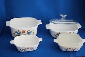 VINTAGE CORING COUNTRY FESTIVAL A-1-B, A-1 1/2-B, & ( 2) P-41-B CASSEROLE DISHES - Bild 1 von 11
