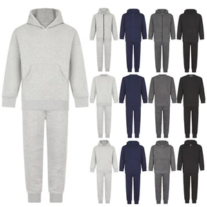 Boys Tracksuit Hoodie Fleece Joggers Sweatshirt Sports Girls Activewear School - Picture 1 of 25
