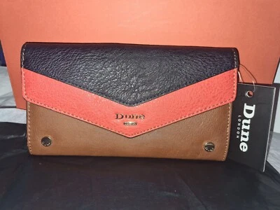 Dune Tan Black Orange And Stud Detail Envelope Purse bnwt - Image 1 of 4
