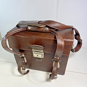 Vintage Marsand Carry Case Brown Faux Leather Vinyl Padded Sturdy Camera Bag - Picture 1 of 14