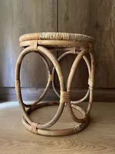 100% Handmade & Natural Cane Stool/Plant Stand/Foot rest/Ottoman / Bedside Table - Picture 1 of 6