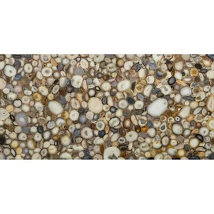 Marble Resin Coffee Table Top Yellow Agate Sofa Side Table for Hallway Decor - Picture 1 of 7