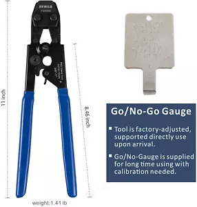 EFIELD PEX Cinch Clamps Crimping Tool for SS Clamps 3/8"-1"& Go/No-Go Gauge - Picture 1 of 10