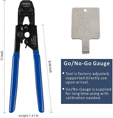 EFIELD PEX Cinch Clamps  Crimping Tool For SS Clamps 3/8 -1 & Go/No-Go Gauge • 17.99$