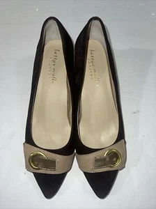 Zapatos de salón Bettye Muller Concept Fritzi de gamuza tacón ancho en gamuza marrón oscuro talla 7,5 M - Imagen 1 de 9