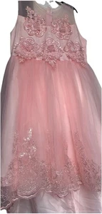 Girl Preach Fancy Beautiful Long Tail Dress for Eid,party,and Any Other Occasion - Picture 1 of 7