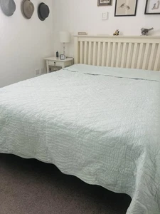 Laura Ashley Lilian Pistachio/ Duck Egg Blue/ Bedspread King Size 240CM X 260CM - Picture 1 of 6
