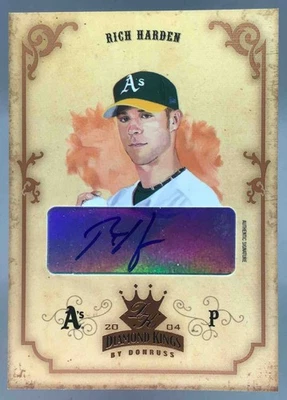 Rich Harden 2004 Donruss Diamond Kings Bronze Auto /200 #32 Athletics - Image 1 of 4