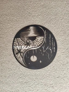 Yin And Yang Sun And Moon Metal Wall Hanging Decor - Picture 1 of 1