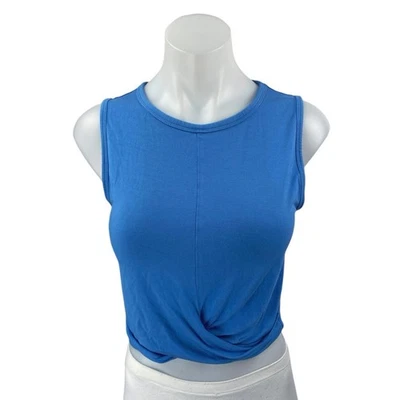 Camiseta sin mangas corta Alo Yoga para mujer azul sin mangas con camisola delantera torcida talla S Foto 1 de 3