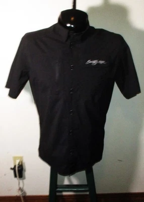 BARRETT JACKSON Black Nylon Short Sleeve Vented Shirt Men's Size S/M - Image 1 of 4