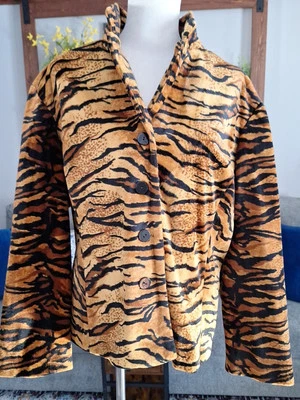 Chaqueta Blazer Versailles Mujer Talla Grande Talla 26 Estampado Animal Terciopelo Mob Esposa Foto 1 de 4