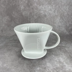 Starbucks Pour-Over Drip Filter #4 Coffee Maker White Ceramic Cone Brewer - Picture 1 of 5