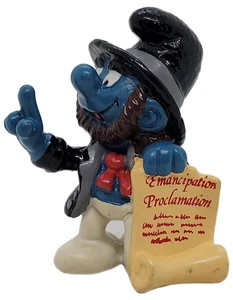 Vintage 1984 PEYO Historical Smurf 2.0506 Abraham Lincoln Schlumpf PVC Figur - Bild 1 von 6