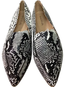 LONG TALL SALLY Women's Flats UK10 Snake Print Slip On Loafers Elegant 2 - Picture 1 of 8