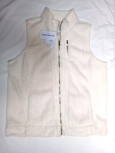 NWT For the Repubic Womans SIZE 2X Ivory FAUX FUR Zip VEST - Picture 1 of 5