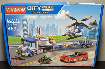 Juego de construcción de camiones y remolques City Police, compatible con Lego, 469 piezas Foto 1 de 2
