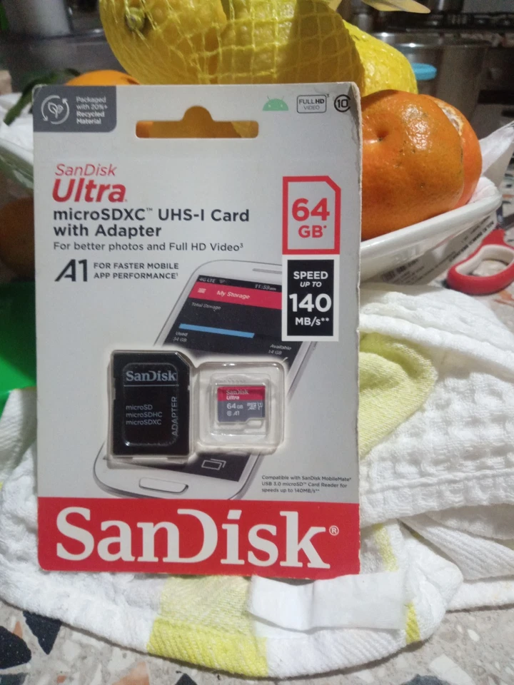 Memory Card micro Sd marca San Disk 64 GB - Immagine 1 di 2