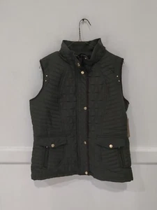 NWT Weatherproof Women's Quilted Faux Fur Lined Vest Spruce Size L $100 8D008 - Picture 1 of 3
