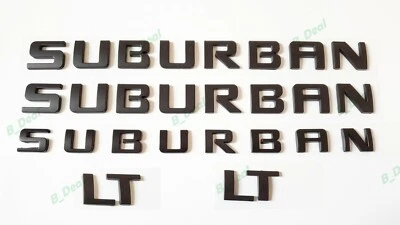 5件装哑光黑色SUBURBAN LT铭牌EMBLEM字母2007-20雪佛兰Suburban — 第 1/4 张图片