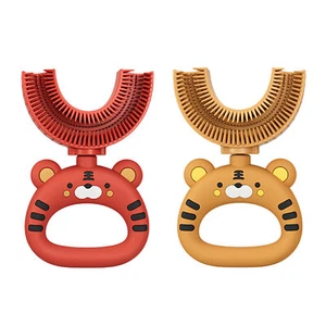 Children 360° U-shaped Oral Teeth Clean Brush with Soft Silicone Brush Head - Picture 1 of 16