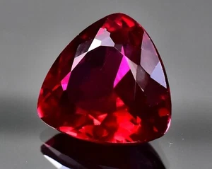 Natural Certified 10.65 Ct Blood Red Ruby Tanzania Trillion Cut Loose Gemstone - Picture 1 of 6