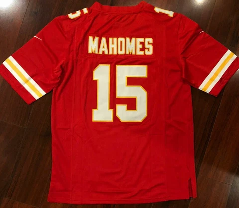 Patrick Mahomes #15 Aldult's Stitched RED Unsigned Jersey Size M - 2XL For Men Cover