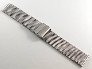 Cinturino in acciaio Inox massiccio maglia Milano ansa dritta 22 mm - Imagen 1 de 3