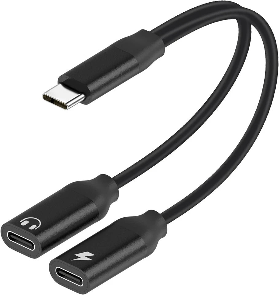 Adattatore e ricarica per cuffie USB C, doppio jack di tipo C Adattatore di rica - Immagine 1 di 1