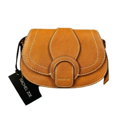 Rachel Zoe Edessi Vegan Leather Saddle Crossbody Belt Bag Brown Adjustable Strap - Image 1 of 4
