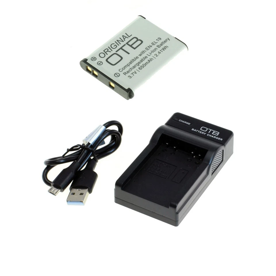 Akku und USB Ladegerät für Nikon Coolpix S3500 S3700 S4150 S4300 S6500 S6600 - Bild 1 von 1