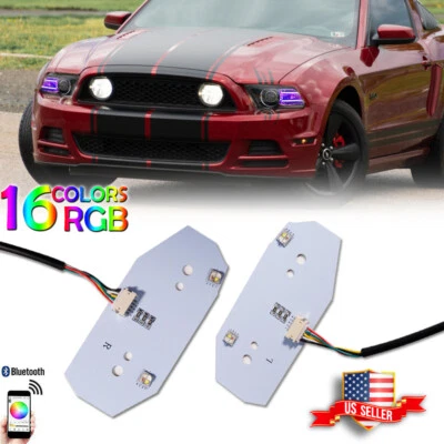 Kit de iluminación de placa DRL LED RGBW multicolor control remoto para Ford Mustang 13-14 Foto 1 de 4