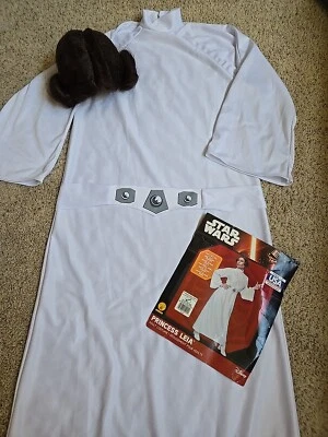 Star Wars Disney Princesa Leia Adulto Mujer Halloween Disfraz OS Peluca Vestido Cinturón Foto 1 de 4